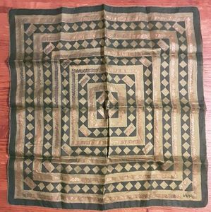 1940's silk Vera Neumann scarf w/ gold embossing